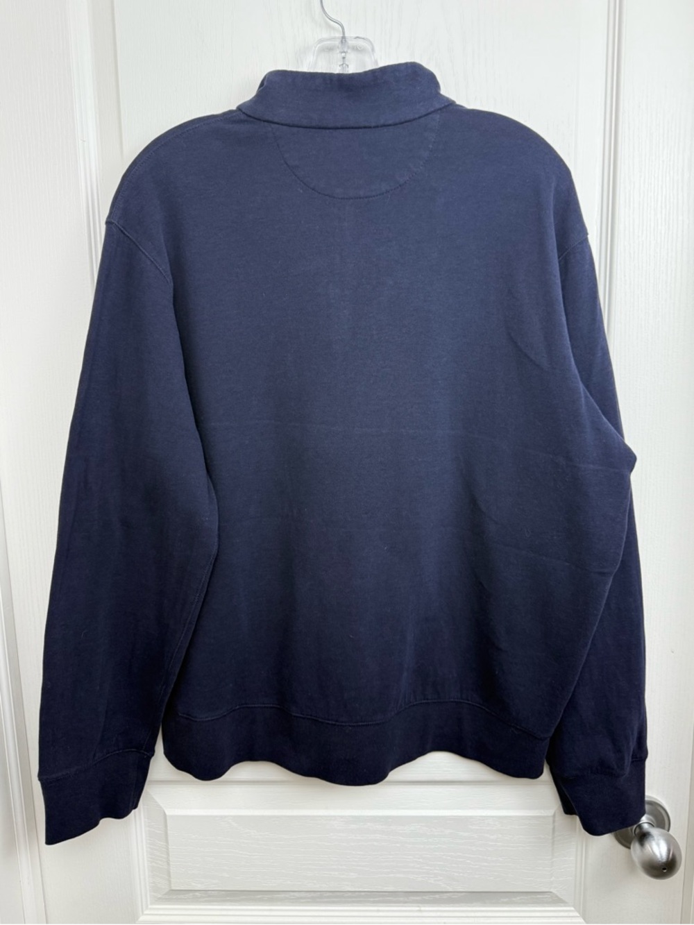 SOLD Polo Ralph Lauren Luxury Jersey Quarter-Zip Pullover Size Large Navy Blue - Picture 8 of 11
